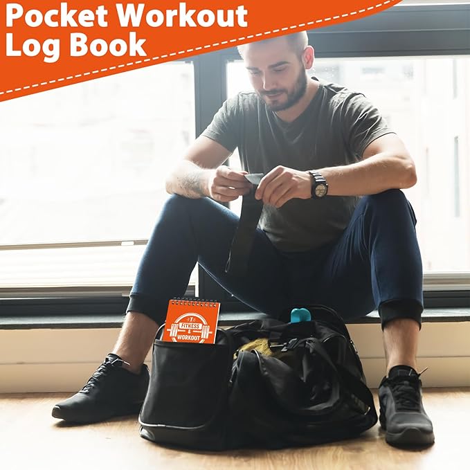 gisgfim 8 Pack Fitness & Workout Notebook Bulk Workout Log Fitness Journal for Men Women Exercise & Weight Training Notebook Planner Fitness Tracker Log for Bodybuilding 4 x 8 Inch 140 Pages/Pad