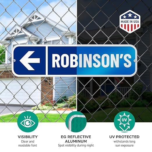 SmartSign Customize Your Own Blue Street Sign with Left Arrow | 6" x 24" 3M EG Reflective Aluminum
