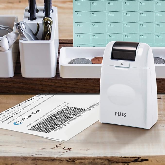 Guard Your ID Wide Stamp Roller for Identity Protection, White