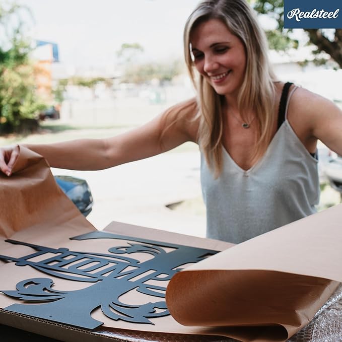 RealSteel, Metal Name Sign, Custom Steel Signs, Metal Wall Art, Split Letter Monogram, Wall Decor, Family Name Sign, Personalized Wedding Gift, Garden Decor