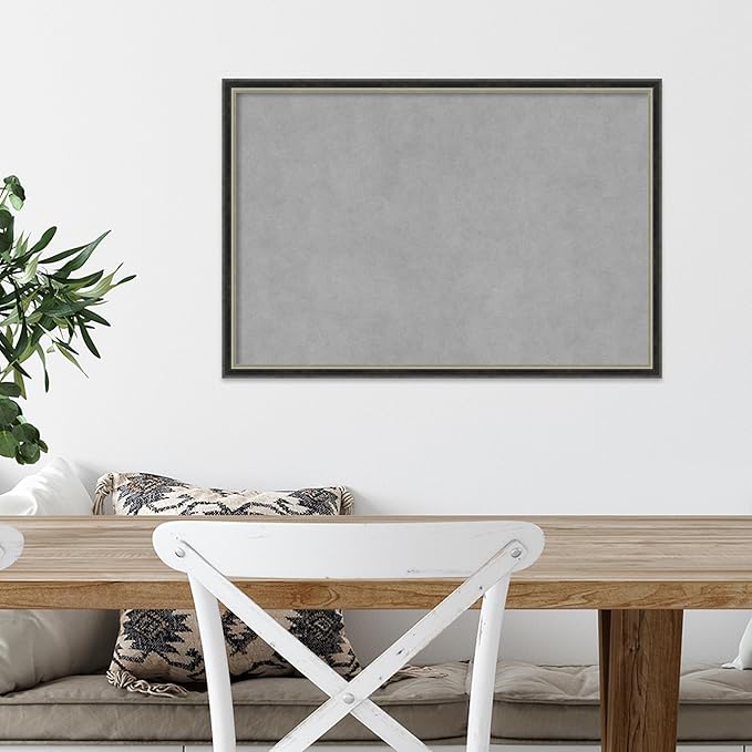 Amanti Art Black Framed Magnetic Board 17x25 Medium Vision Board for use with Magnets, 100% Metal Sheet to Display Items as Office Decor or for Home Organization in mudroom, Kitchen or Kids Room