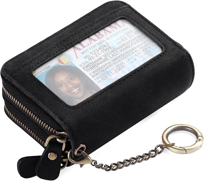 GOIACII Small Genuine Leather Wallet for Women, RFID Blocking Credit Card Holder Wallet