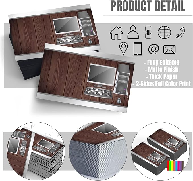 Custom Business Cards Double-Sided Personalized Stationery | Professional 300GSM Matte Paper for Small Business | 3.5x2 Inch