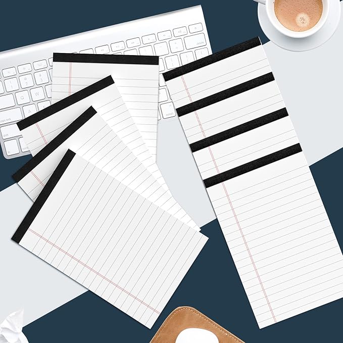 8 Pack Legal Pads 4x6 Inch 30 Sheets Mini Lined Paper Pads for Office Supplies Taking Notes/Writing List, Small Notepads College Ruled Legal Memo Pad for Home, Office, School, or Business Writing Pad