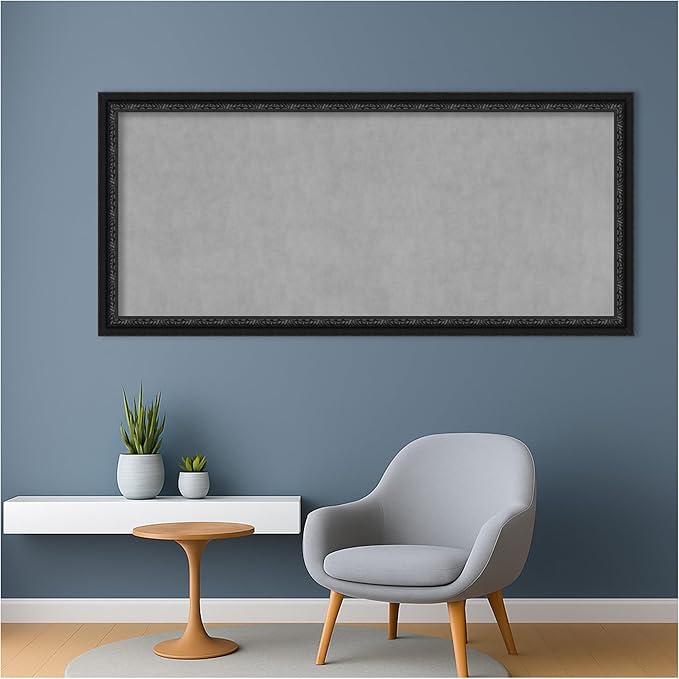 Amanti Art Black Framed Magnetic Board 24x52 Oversize Vision Board for use with Magnets, 100% Metal Sheet to Display Items as Office Decor or for Home Organization in mudroom, Kitchen or Kids Room