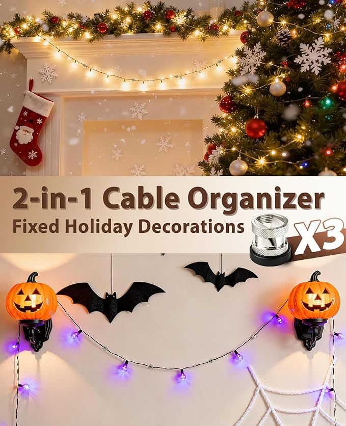 Viaky Magnetic Cord Holder Charger Holders for Cords Metal Cable Management Adhesive Cable Clips Office Desk Accessories Wire Holder Organizer Neatly for Nightstand Office Car Desk(3 Pack)