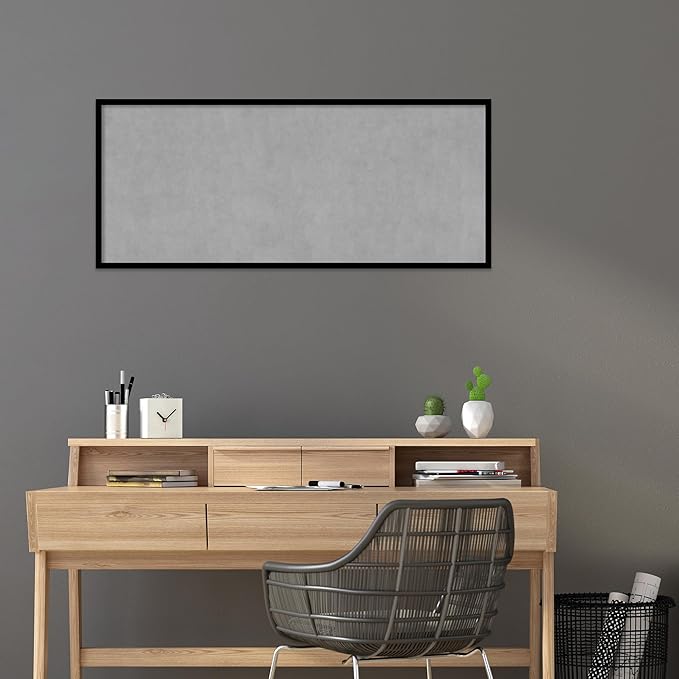 Amanti Art Black Framed Magnetic Board 21x49 Oversize Vision Board for use with Magnets, 100% Metal Sheet to Display Items as Office Decor or for Home Organization in mudroom, Kitchen or Kids Room