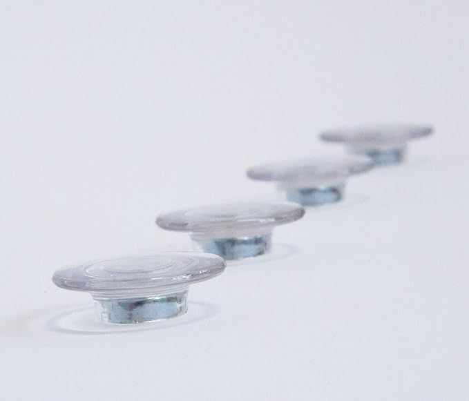 Clear Button Magnets for Glass Boards and Magnetic Whiteboards, Refrigerators, Cabinets - 6 Pack