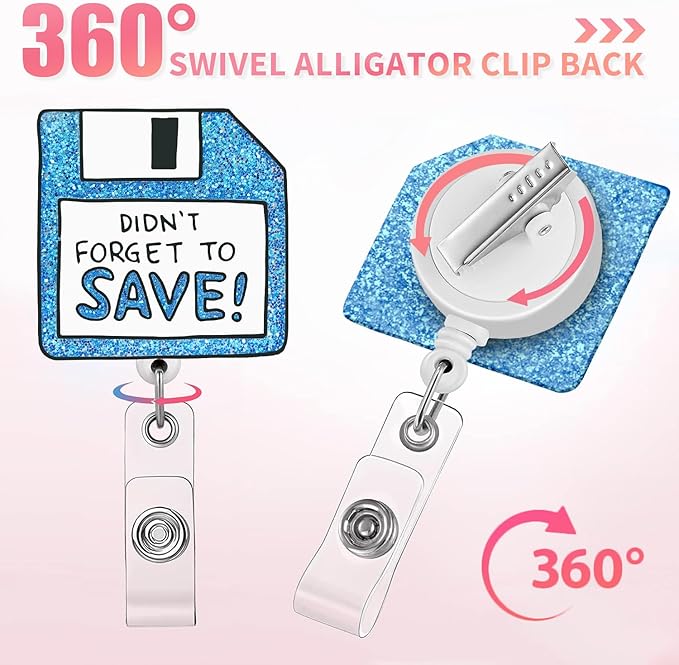 Aoryalps Dont Forget to Save Retractable Badge Reel Holder Retractable with ID Clip for Nurse Nursing Name Tag Card Nursing Student Teacher Doctor Medical Assistant Work Office Clip-Gifts for Nurse