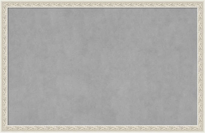 Amanti Art Silver Framed Magnetic Board 22x34 Large Vision Board for use with Magnets, 100% Metal Sheet to Display Items as Office Decor or for Home Organization in mudroom, Kitchen or Kids Room