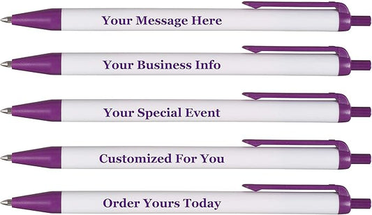 RevMark Personalized Ballpoint Pen, Custom Printed Name, Business or Event Information, Timeless Advertising, USA Made Pens, Promotional Marketing, Smooth Black Ink, Bulk Pack (Purple,1000 Ct)