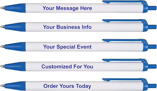 RevMark Personalized Ballpoint Pen, Custom Printed Name, Business or Event Information, Timeless Advertising, USA Made Pens, Promotional Marketing, Smooth Black Ink, Bulk Pack (Blue,500 Ct.)