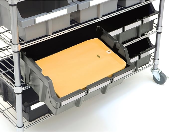 Seville Classics Commercial 7-Tier Platinum/Gray NSF 22-Bin Rack Storage System