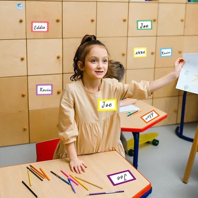 Yeachlaing 6 Color Name Tag Stickers, 240PCS Waterproof Stickers 3.5X2.25 Inch Name Labels for Office, School, Classroom and Home