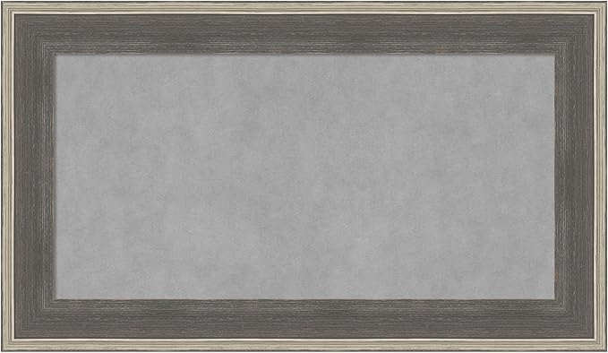 Amanti Art Grey Framed Magnetic Board 17x29 Small Vision Board for use with Magnets, 100% Metal Sheet to Display Items as Office Decor or for Home Organization in mudroom, Kitchen or Kids Room