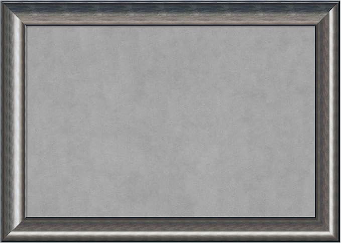 Amanti Art Silver Framed Magnetic Board 30x42 Large Vision Board for use with Magnets, 100% Metal Sheet to Display Items as Office Decor or for Home Organization in mudroom, Kitchen or Kids Room
