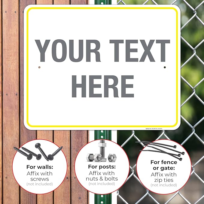 Personalized Custom Customize for Office, Business, Workplace, Home, Airbnb, Delivery Yellow Sign, 24x30 Inches, Rust Free .063 Aluminum, Fade Resistant, Made in USA by Sigo Signs