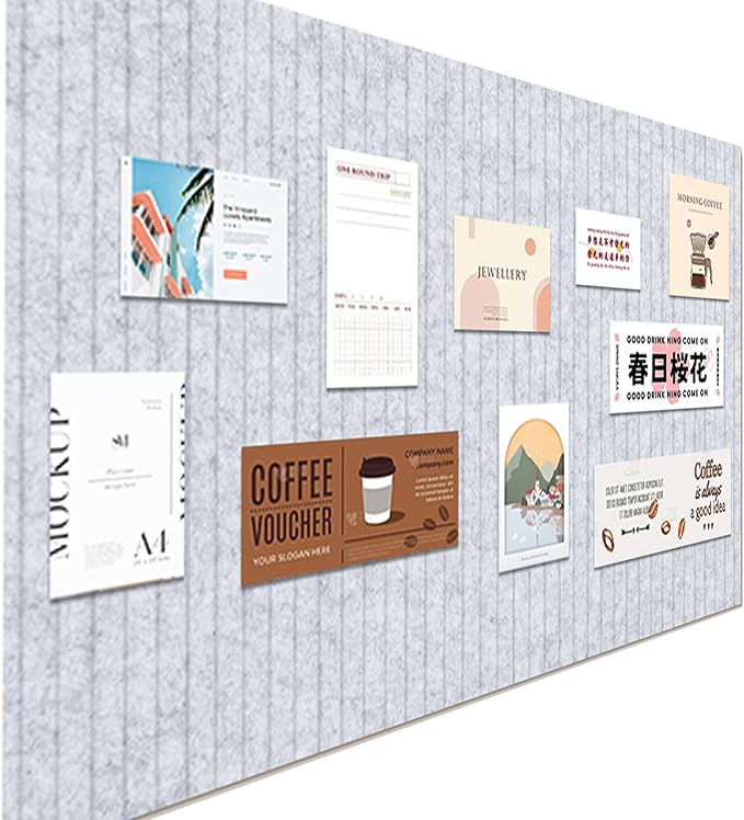 Large Felt Wall Tiles Cork Boards for Office Cubicle, 35"x23.6" Felt Bulletin Board Tiles Pin Board for Walls Home Decor, Noise Reduction Boards Panels for Photos Memos, 6-Pack, Silver Gray