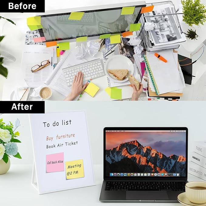 Dry Erase Board, Small Whiteboard with Stand, A4 Size 11.7 x 8.3 Inches with Two Dry Erase Markers