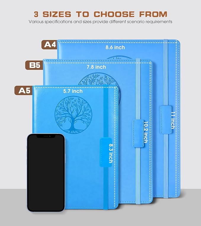 Biuwory Lined Journal Notebook for Women Men,256 Pages B5 Large Hardcover Leather Journals for Writing,Travel,Business,Work & School,College Ruled Notebooks for Note Taking,Diary Notepad 7.8"×10.2"