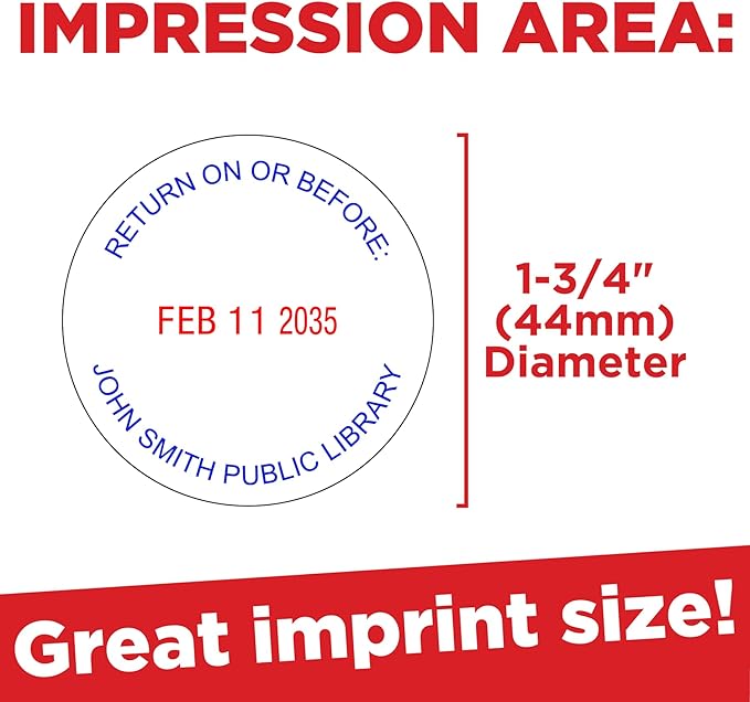Mark 2000 54045 Professional Self Inking Round Date Stamp with Custom Text