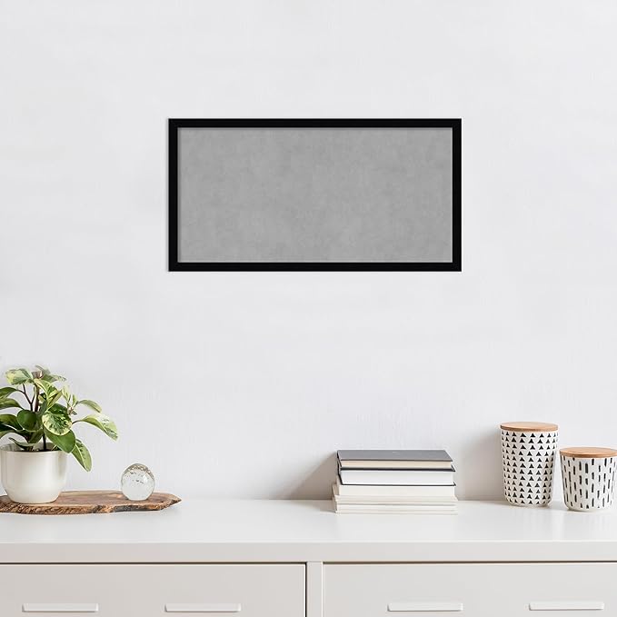 Amanti Art Black Framed Magnetic Board 13x25 Small Vision Board for use with Magnets, 100% Metal Sheet to Display Items as Office Decor or for Home Organization in mudroom, Kitchen or Kids Room