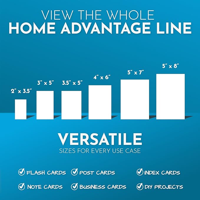 Home Advantage 4x6 Blank Index Cards - 50 Pack of Heavy Duty Bleed Proof Notecards & Flashcards