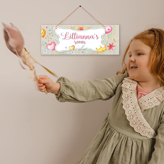 Custom Girl/Boy Name Sign Personalized Children Room Decor For Kids Bedroom, Wall, Christmas And Castle Tent Sign 5x13 Inches, ACM, Made in USA