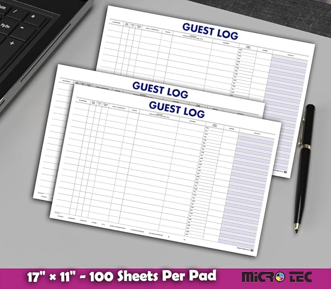 Guest Log Book for Automotive Dealerships – Customer Sign-in Tracking Log – 17" × 11" Visitor Registration Book – 100-Sheet Pad for Auto Service Centers, Repair Shops, Lead Management - 2 Pad
