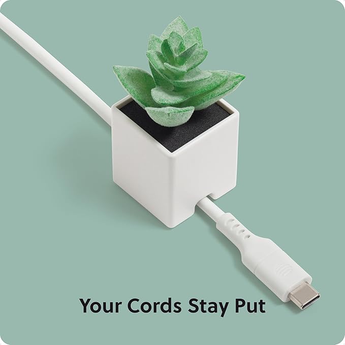 U Brands Adhesive Faux Succulent Cord Organizers, Set of 3, Kitchen Gadgets Cable Management, Office Desk Accessories, Office Supplies, Assorted Colors