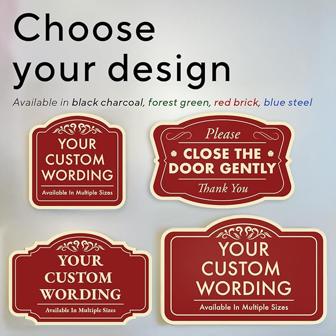 Custom Decorative Outdoor Metal Sign - Personalized Aluminum Driveway Sign, Waterproof, Made in USA - Design 2 Red Brick 42x28 In
