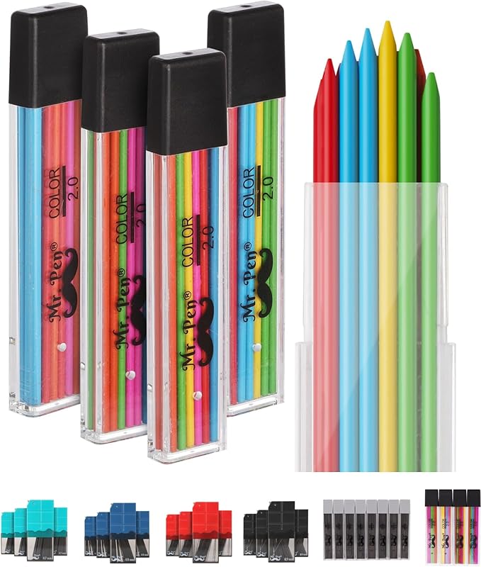 Mr. Pen- 2mm Lead Refills, 48 Pack, Colored Mechanical Pencils, 2.0 mm Lead Refills