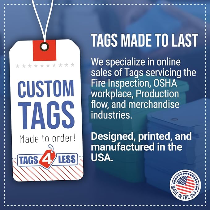 Tags 4 Less 15 Mil Waterproof Plastic Tags, Pack of 100 – 3” x 6” Heavy Duty Plastic Tags for Labeling, Outdoor Tagging, Equipment Labeling, Luggage, Valves & More (Dark Blue)