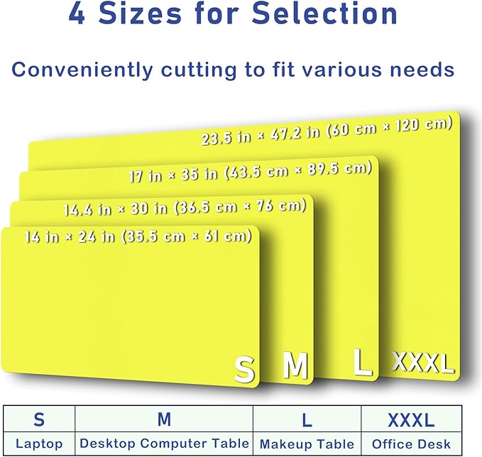Boutilon Leather Desk Pad Protector,Non-Slip Mouse Pad,Laptop Desk Pad,Office Mouse Mat,Waterproof Leather Desk Blotter,Desk Writing Pad for Office and Home (M-Lemon,30"x14")