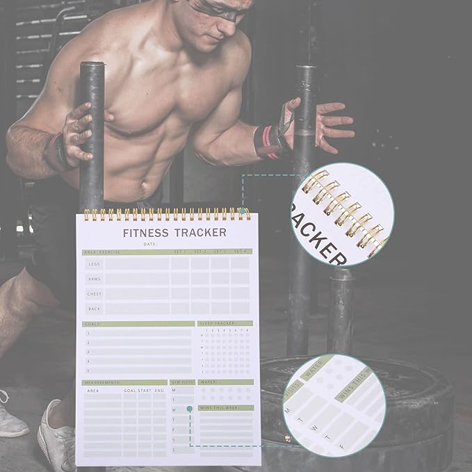 CIYODO Fitness Journal Notebook Workout Planner with Daily Training Schedule and Yearly Fitness Tracker for Exercise Planning and Progress Tracking
