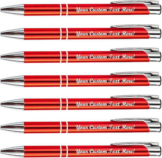 HH-STUDIO CUSTOM Promotional Items With Your Logo - 50 Pack Personalized Pens - Engraved Ballpoint Pens