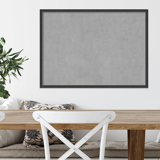 Amanti Art Black Framed Magnetic Board 21x29 Medium Vision Board for use with Magnets, 100% Metal Sheet to Display Items as Office Decor or for Home Organization in mudroom, Kitchen or Kids Room