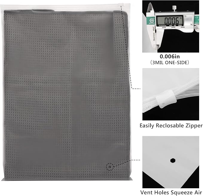 Svaldo Swimsuit Bags, 100 Pack 8x10 inch Shirt Bags for Small Business, Plastic Bags for Clothes, Bikini, Underwear, Makeups, Resealable Ziplock Packaging Bags, Storage Bags with Zipper, 3 Mil