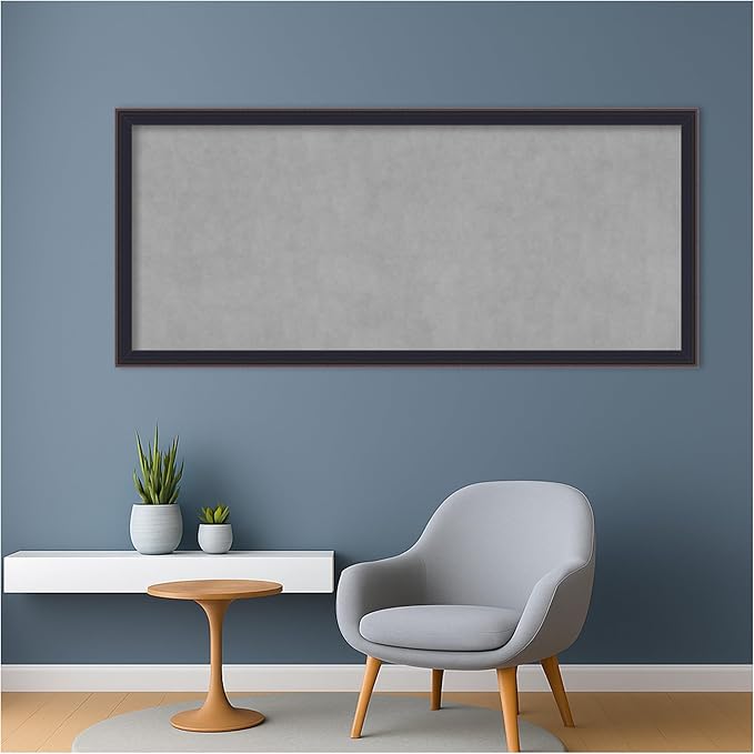Amanti Art Black Framed Magnetic Board 23x51 Oversize Vision Board for use with Magnets, 100% Metal Sheet to Display Items as Office Decor or for Home Organization in mudroom, Kitchen or Kids Room