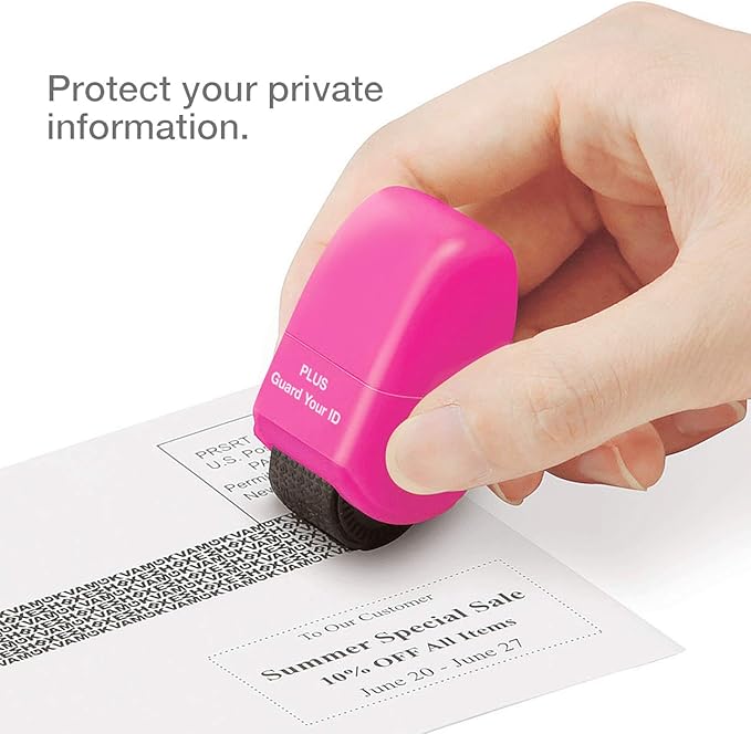 Guard Your ID Identity Protection Stamp Roller, Pink, IS-520CM