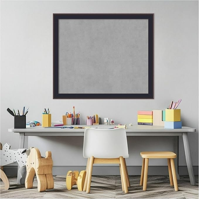 Amanti Art Black Framed Magnetic Board 23x27 Medium Vision Board for use with Magnets, 100% Metal Sheet to Display Items as Office Decor or for Home Organization in mudroom, Kitchen or Kids Room