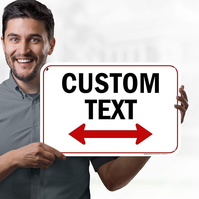 Custom Arrow,Custom Directional Sign, Two Way Arrow,12x18 Inches, 55 mil thick HDPE (high density polyethylene) Made in USA by My Sign Center