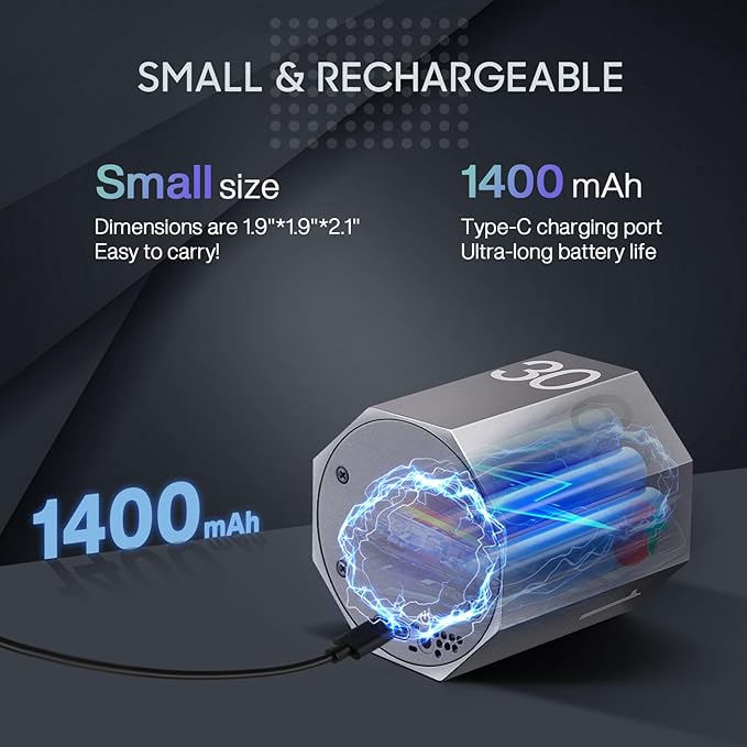 Digital Pomodoro Timer,Frosted Metal Productivity Cube Timer,1.8 in LED Digital Large Screen and Auto-Rotating Display,1/3/5/10/25/30/60min&Custom Time, Silent & Alarm,for Office, Study, Work(Grey)