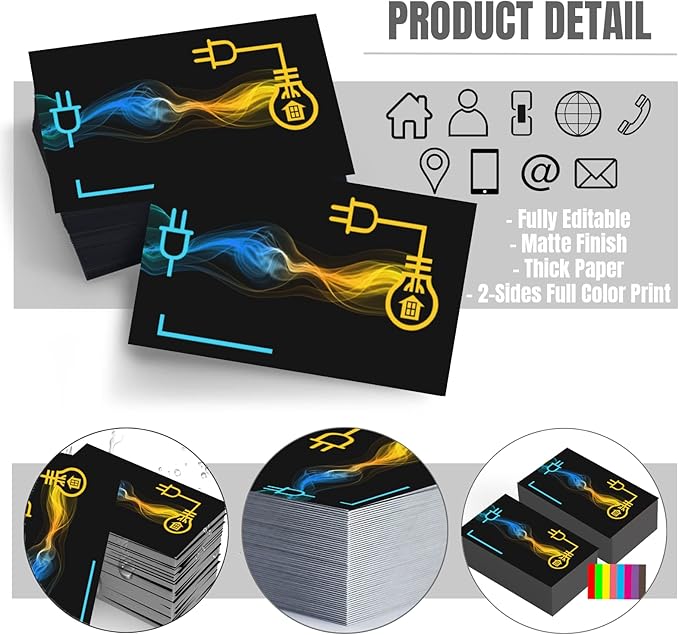 Custom Business Cards Double-Sided Personalized Stationery | Professional 300GSM Matte Paper for Small Business | 3.5x2 Inch
