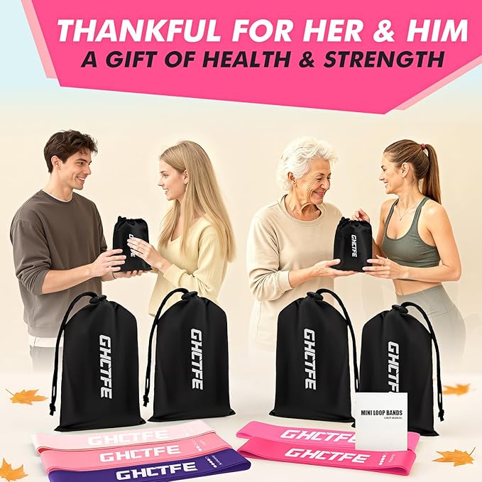 GHCTFE 20PCS Resistance Bands Bulk Set for Trainers, Small Groups & Fitness Classes, Mini Bands for Glutes, Legs, and Core Workouts, Loop Exercise Bands with Storage Bag, Gift for Workout Buddies