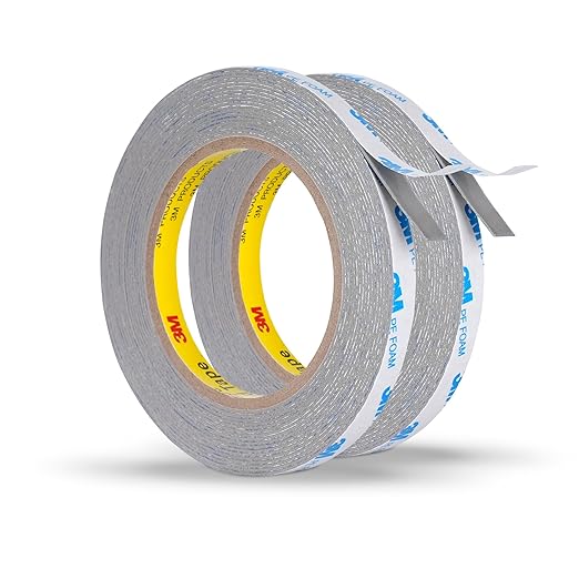 Double Sided Foam Tape 0.39in x 20Ft 2 Pack, Heavy Duty Mounting Tape Made of 3M PE Foam for LED Strips, Signs, Home Decor, Waterproof Adhesive for Plastic, Metal, Glass, Indoor & Outdoor Use
