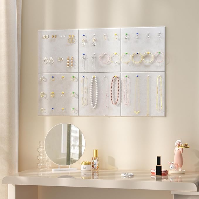 Neatsure Large Cork Board for Wall, 36" x 24" Bulletin Board with Pushpins, 6 Panels Felt Tiles Tack Push Pin Board for Office, Light Tan