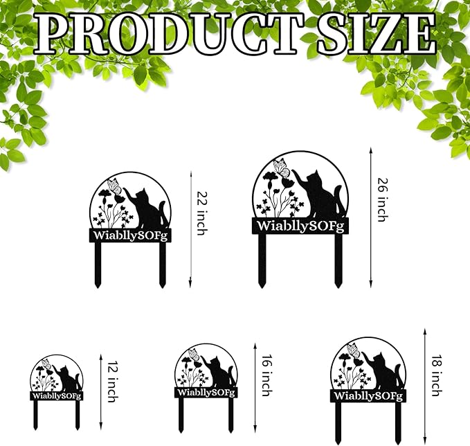 Personalized Garden Sign | Custom Cat Garden Stake Sign | Funny Garden Signs Decorative | Garden Signs to Personalize | Cat Butterfly Yard Sign Pet Outdoor Sign | Animal Metal Sign Plaque