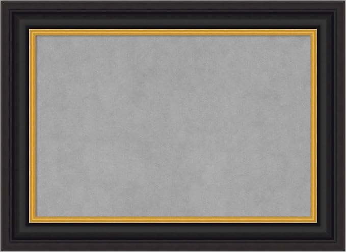 Amanti Art Black Framed Magnetic Board 22x30 Medium Vision Board for use with Magnets, 100% Metal Sheet to Display Items as Office Decor or for Home Organization in mudroom, Kitchen or Kids Room