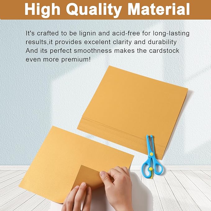 Silunkia 28 Sheets Gold Shimmer Cardstock 8.5 x 11 Metallic Paper, 250gsm/92lb Premium Glossy Paper Card Stock for DIY Cards Making, Anniversaries, Wedding Invitations, School Crafting, Greeting Cards